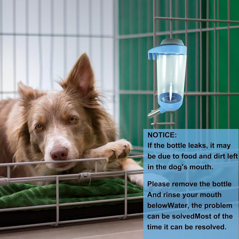 DEEUCHIS Dog Crate Water Bottle - 12 oz No Drip Kennel Pet Water Dispenser, Easy-to-Use Cage Water Bottle for Dogs, Cats, Small Animals, 350ML, Blue - Image 5